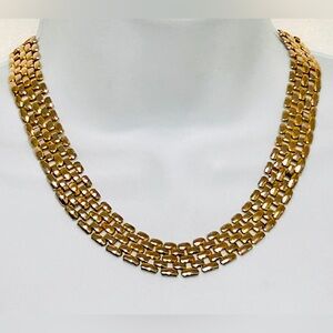 Vintage Napier* wide panther solid link necklace beautifully designed 18” x 1”